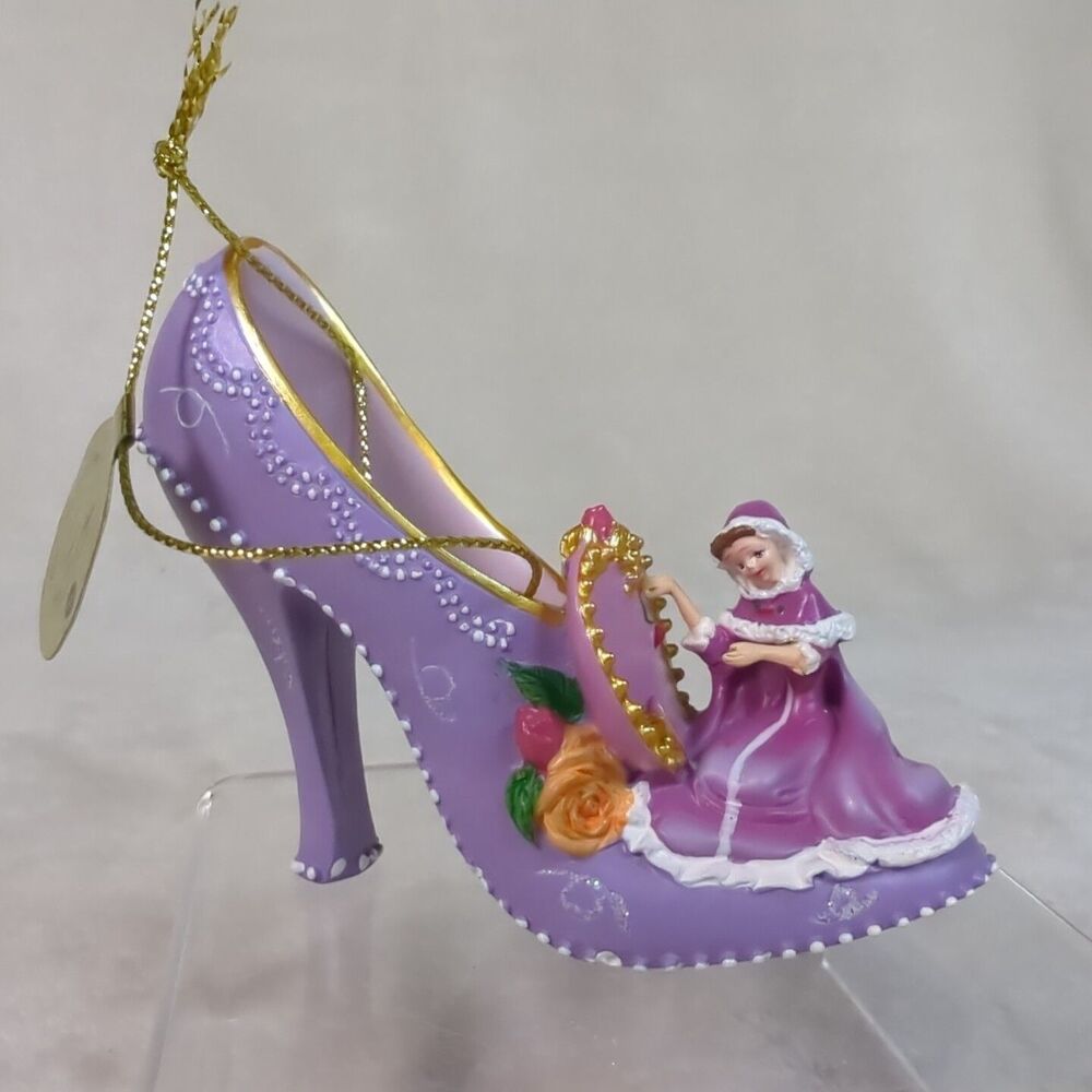 Bradford Exchange Disney Once Upon A Slipper Ornament Belle Purple Shoe
